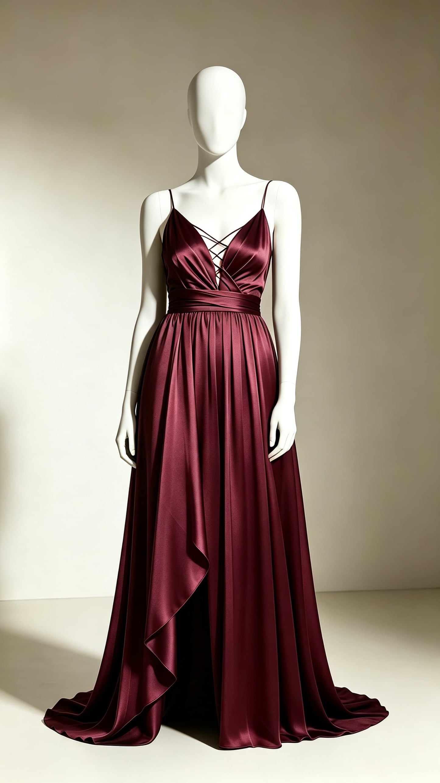 Dreamy A-line Red Evening Gowns Straps Satin Maxi Dress LFNL0766