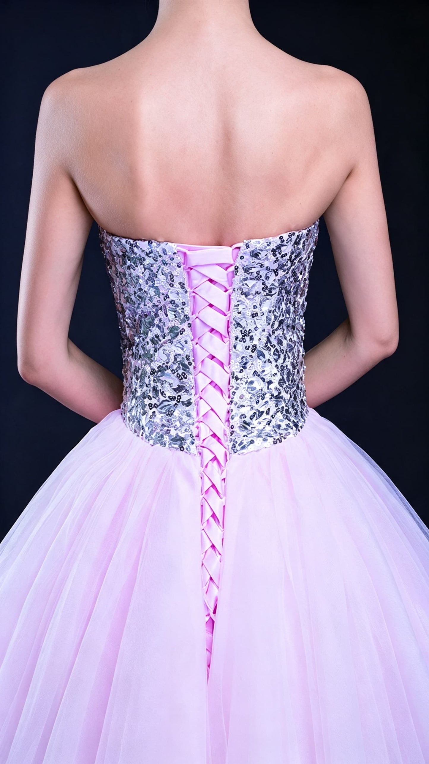 Effortless High Waist Pink Ball Gown Sweetheart Tulle Long Formal Dress LFNL0545