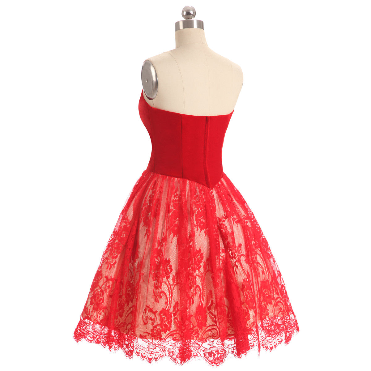 Timeless A-line Red Homecoming Dress Sweetheart Velvet  Short Formal Dress LFNG0035