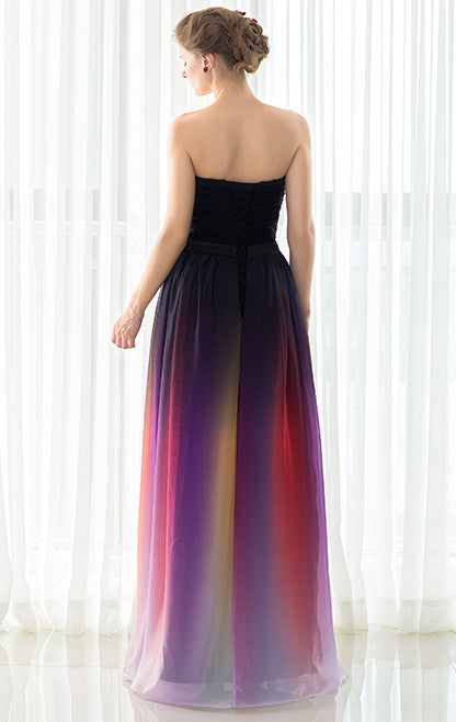 Eye-catching A-line As Picture Evening Dress Sweatheart Chiffon Long Formal Dress LFNL0543