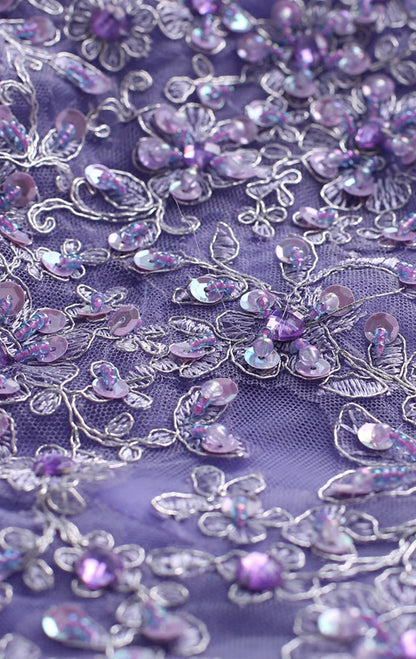 Classy A-line Purple Evening Dress Off Shoulder Tulle Short Formal Dress LFNC0410