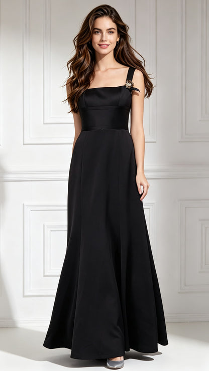 Effortless Mermaid Black Evening Gowns Air Cotton Formal Dress LFNC0016