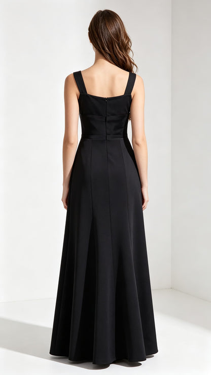 Effortless Mermaid Black Evening Gowns Air Cotton Formal Dress LFNC0016