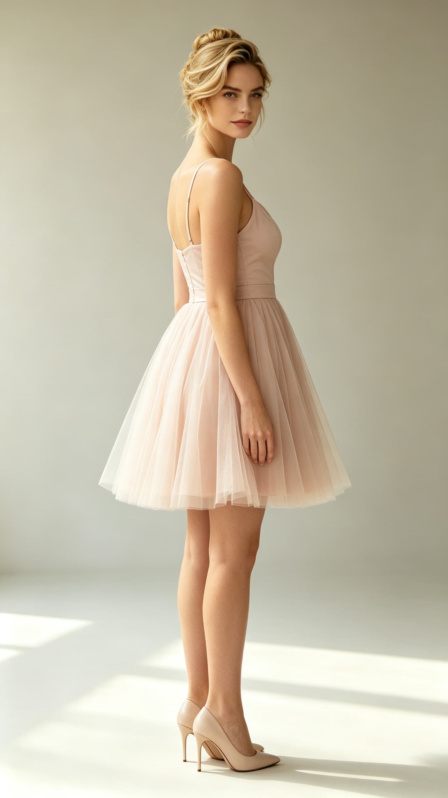Polished A-line Pink Homecoming Dress Straps Tulle Mini Gowns LFNL0774