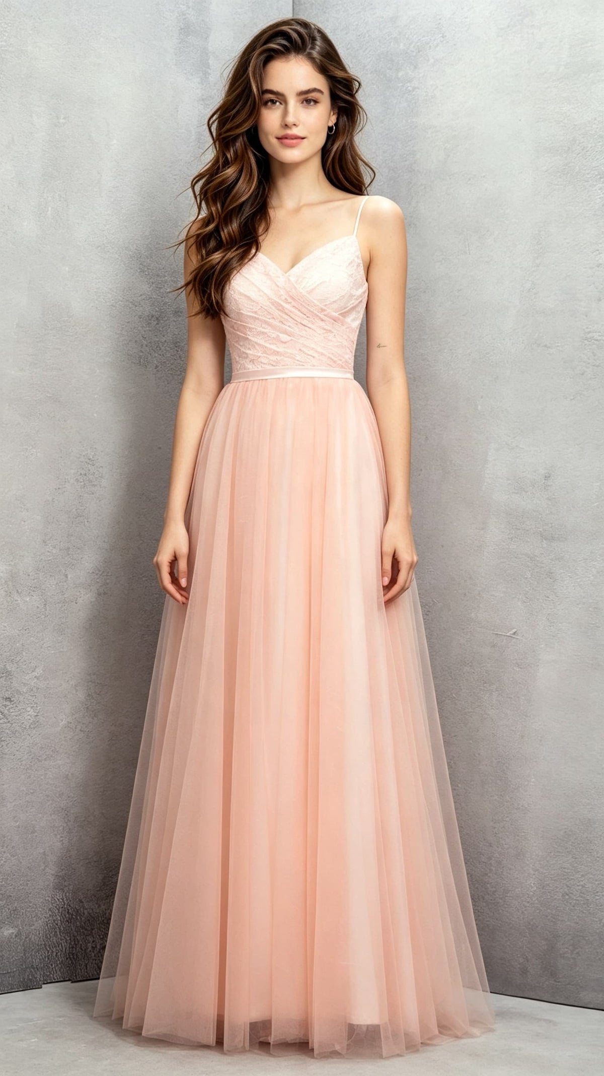 Eye-catching A-line Pink Evening Gowns Off Shoulder Tulle Long Formal Dress LFNG0040