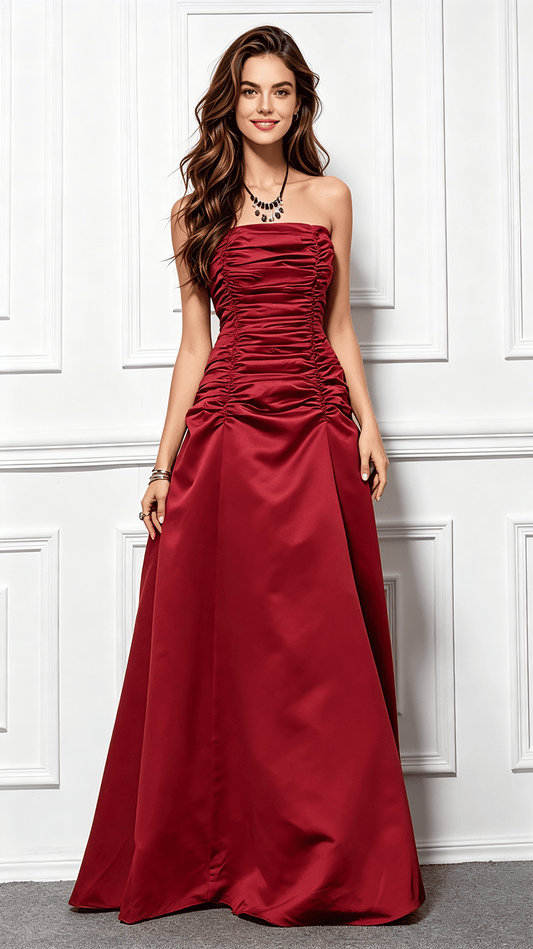 Timeless Mermaid Red  Satin Formal Dress LFNC0001