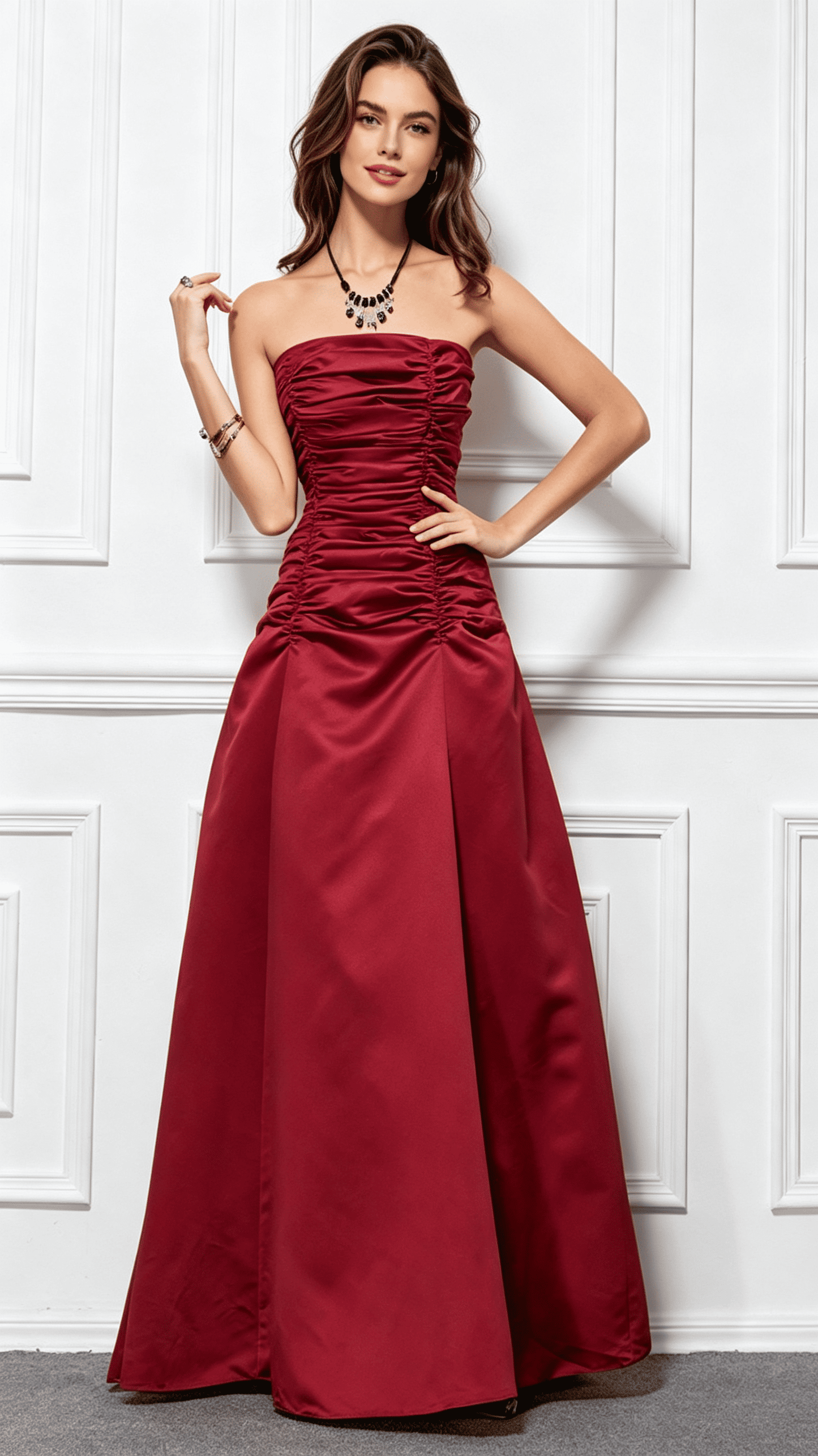 Timeless Mermaid Red  Satin Formal Dress LFNC0001
