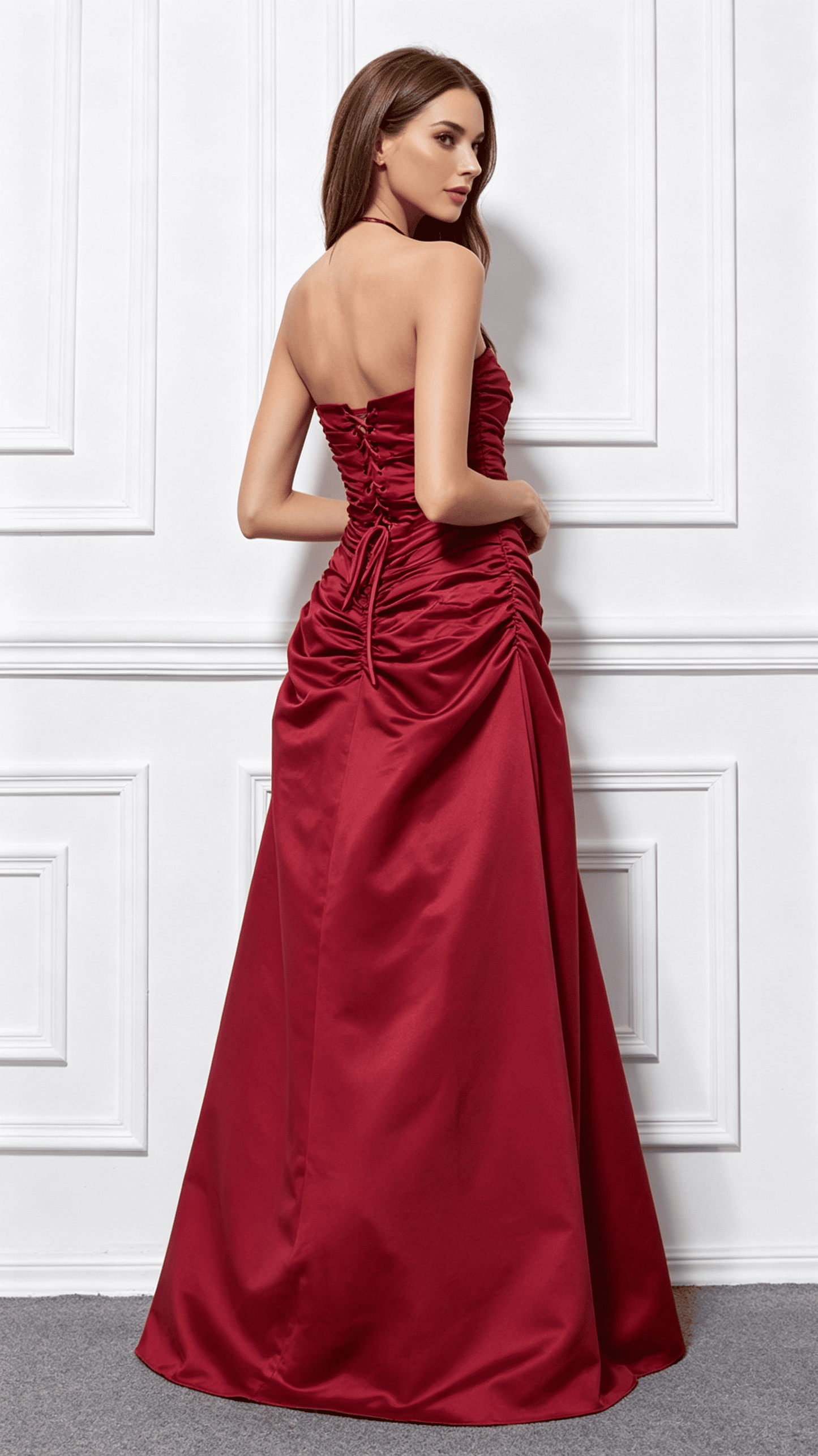 Timeless Mermaid Red  Satin Formal Dress LFNC0001