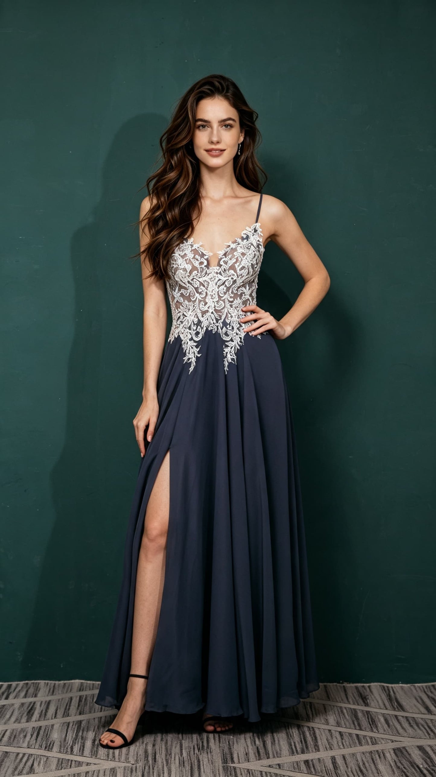 Classy A-line Dusty Blue Bridesmaid Gowns Straps Chiffon Maxi Dress LFNL0658