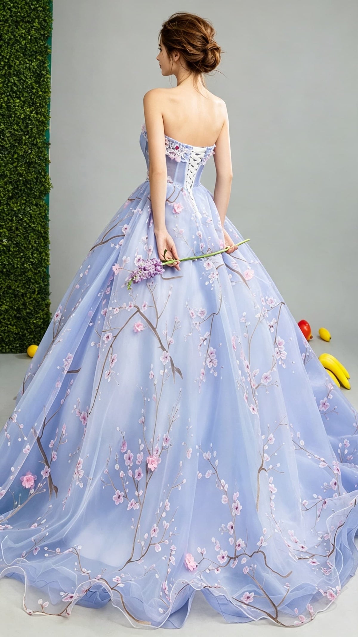 Graceful A-line Light Blue Evening Dress Sweatheart Neck Tulle Ball Gown LFNC0162