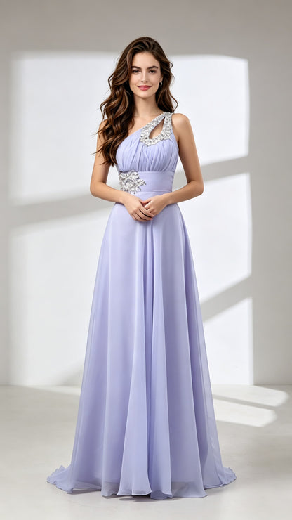 Timeless A-line Purple Evening Dress Chiffon Long Formal Dress LFNL0598