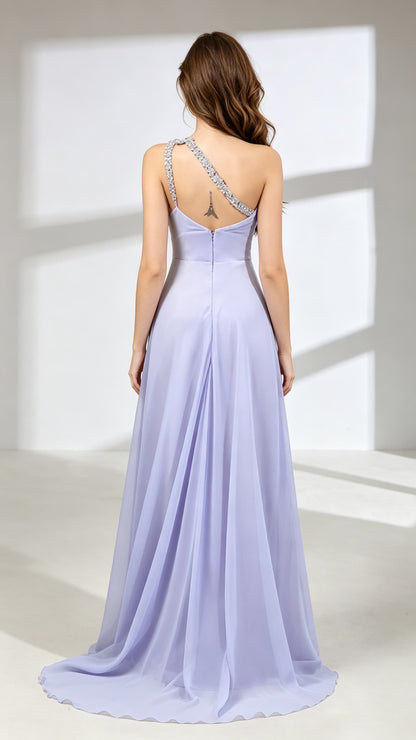 Timeless A-line Purple Evening Dress Chiffon Long Formal Dress LFNL0598