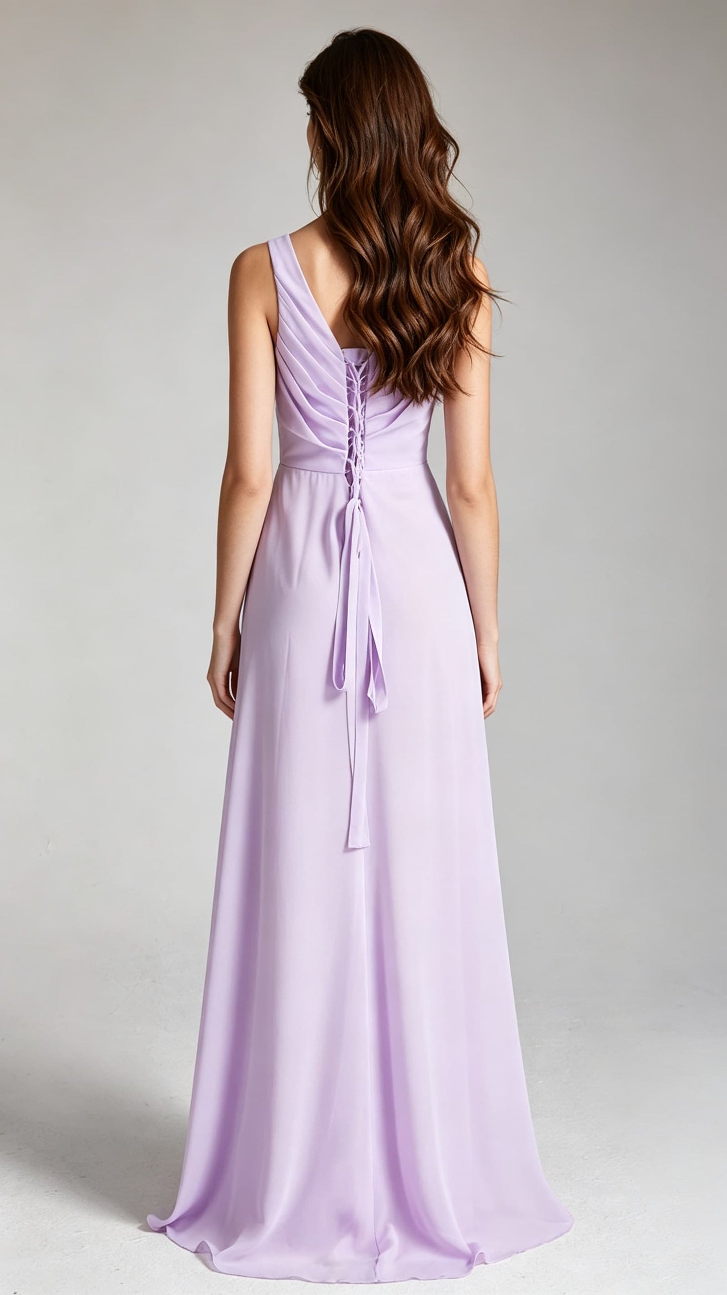Romantic A-line Purple Bridesmaid dress Chiffon Long Formal Dress LFNC0070