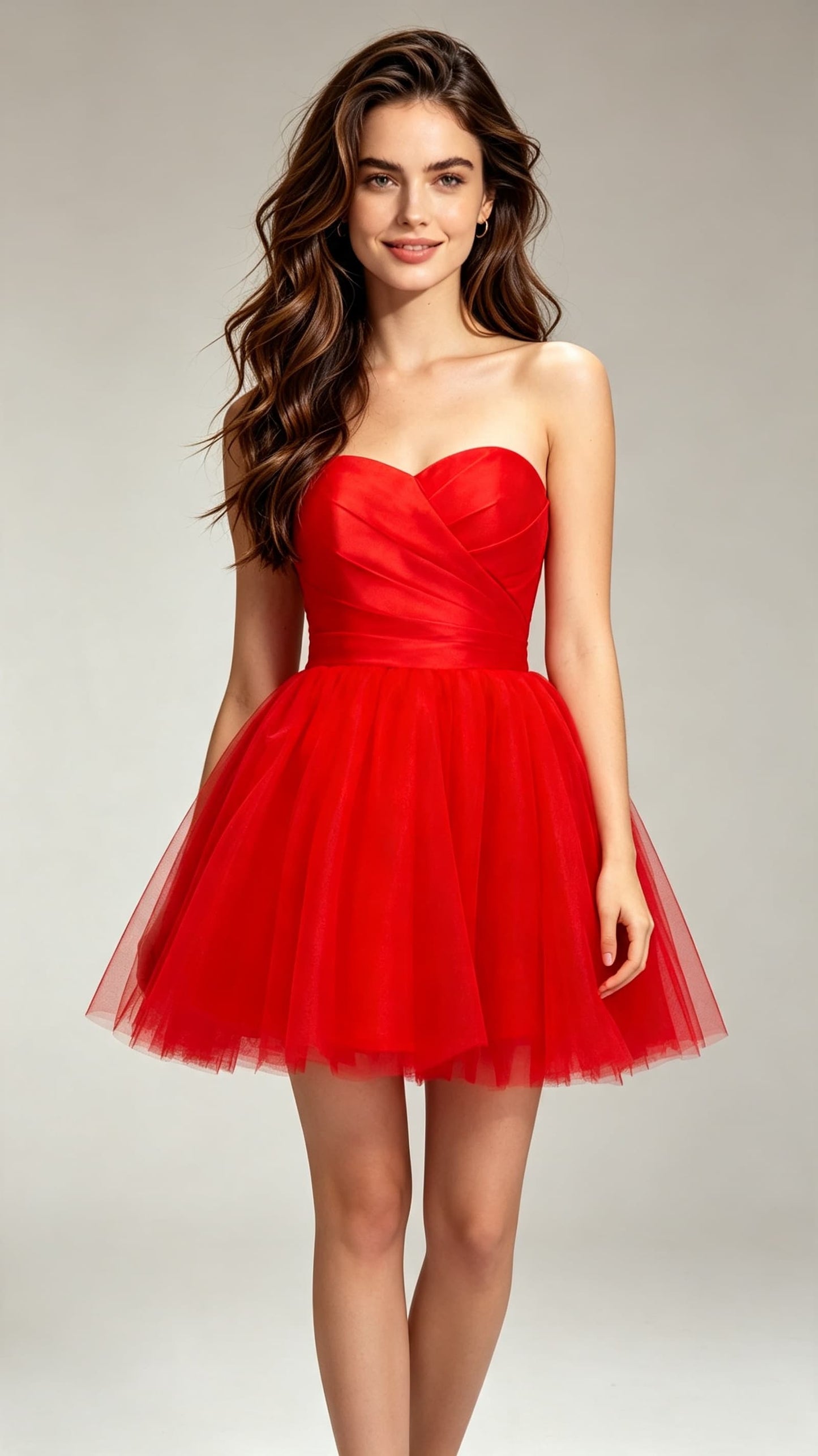 2026 A-line Red Homecoming Dress Sweetheart Tulle Short Formal Dress LFNG0039