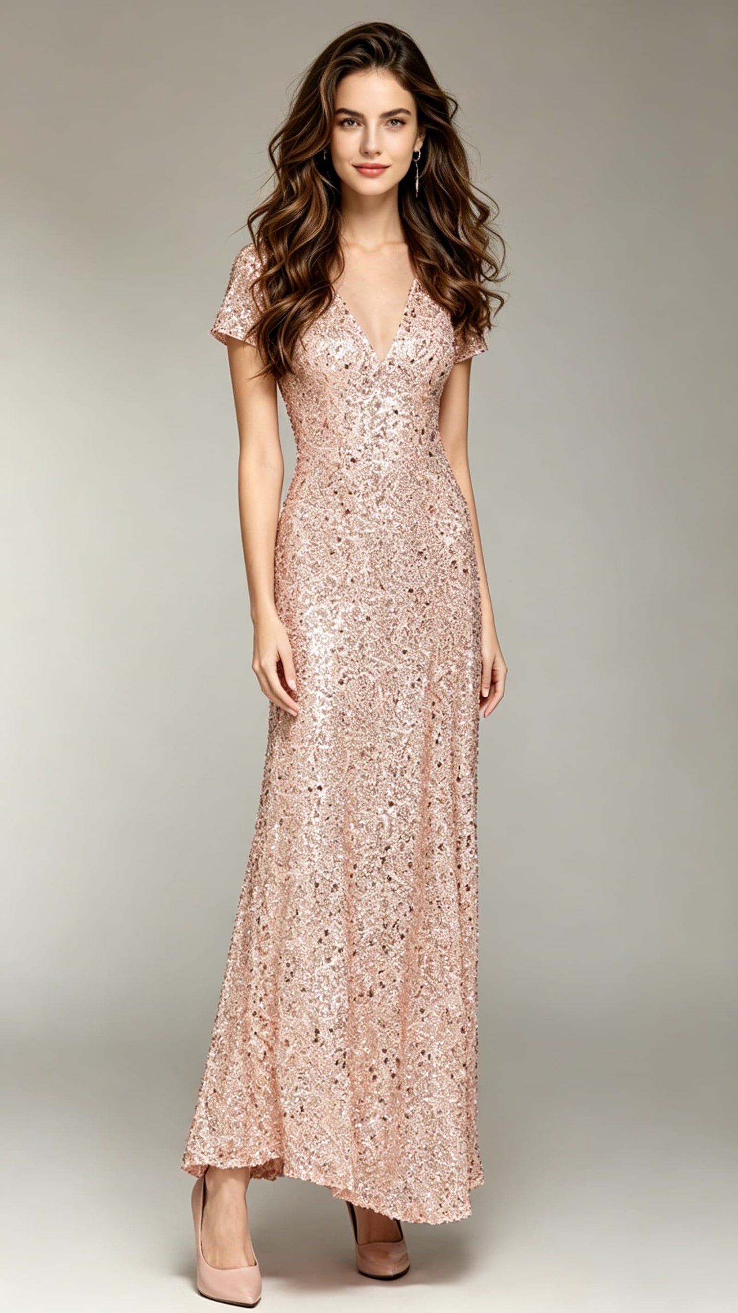 Dreamy Sheath Sliver  Sequins Formal Dress LFNC0002