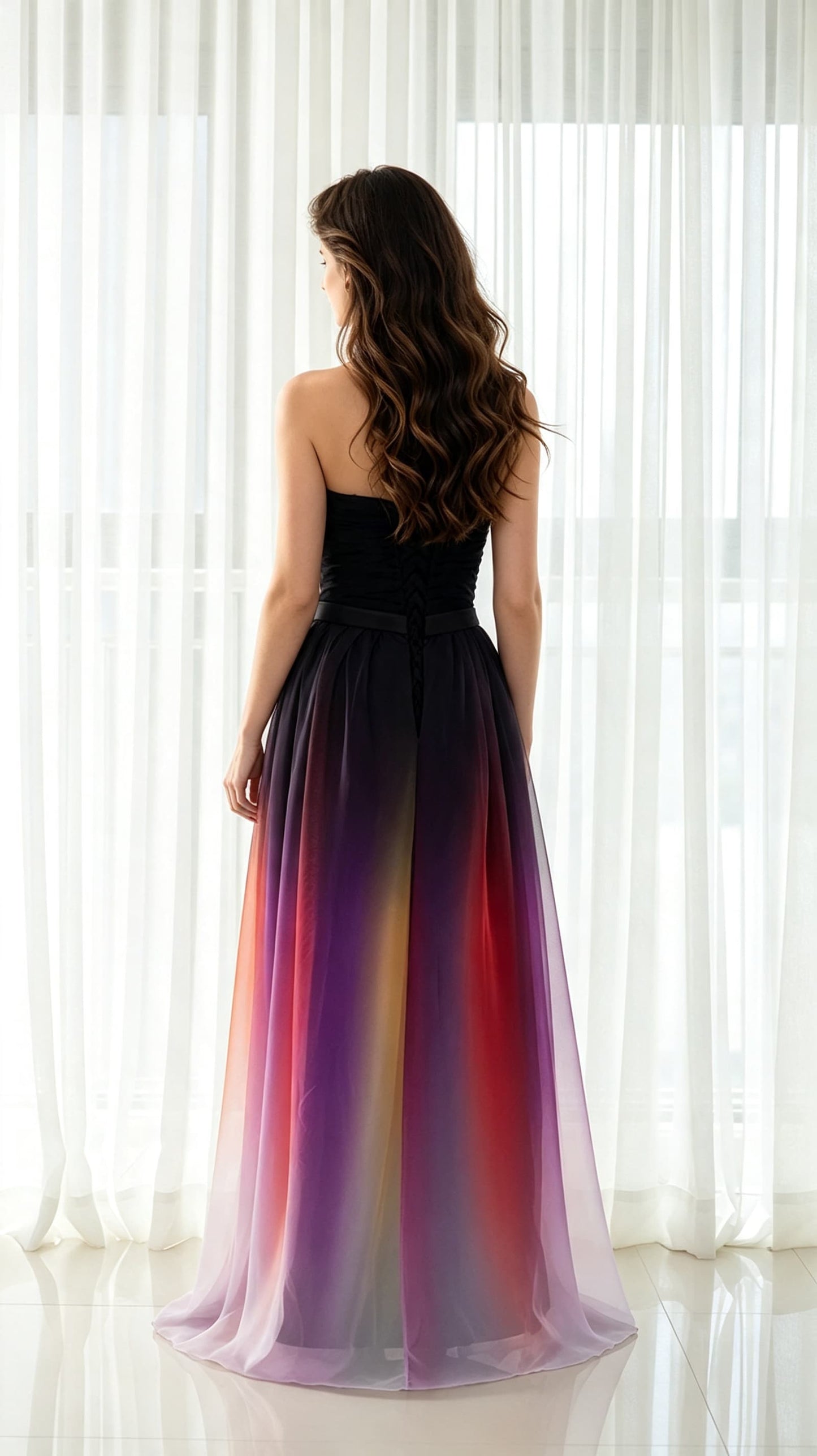 Eye-catching A-line As Picture Evening Dress Sweatheart Chiffon Long Formal Dress LFNL0543