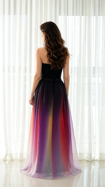 Eye-catching A-line As Picture Evening Dress Sweatheart Chiffon Long Formal Dress LFNL0543