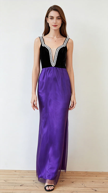 Classy Mermaid Purple Mermaid Tulle Formal Dress LFNC0013