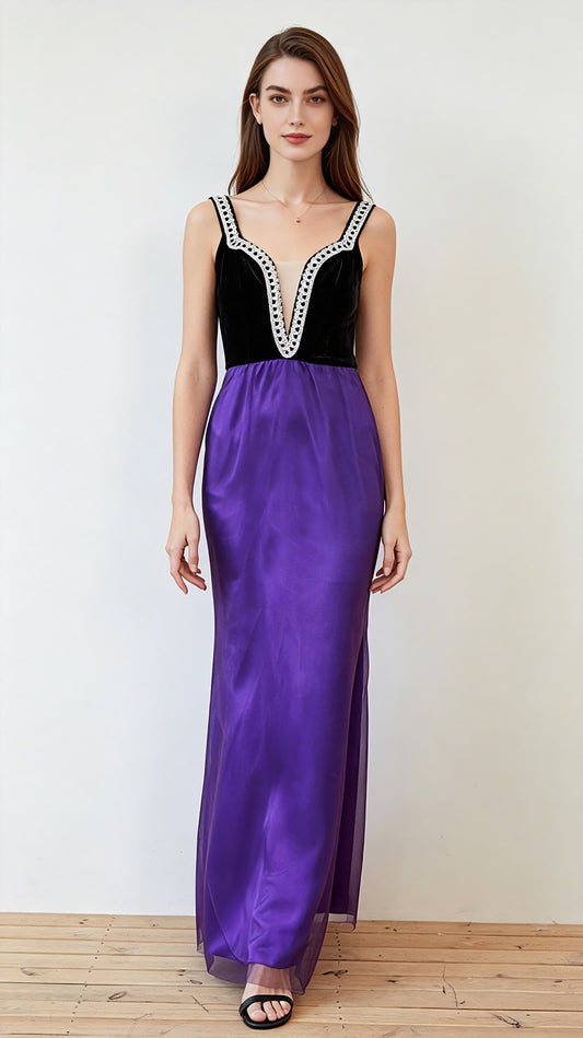 Classy Mermaid Purple Mermaid Tulle Formal Dress LFNC0013