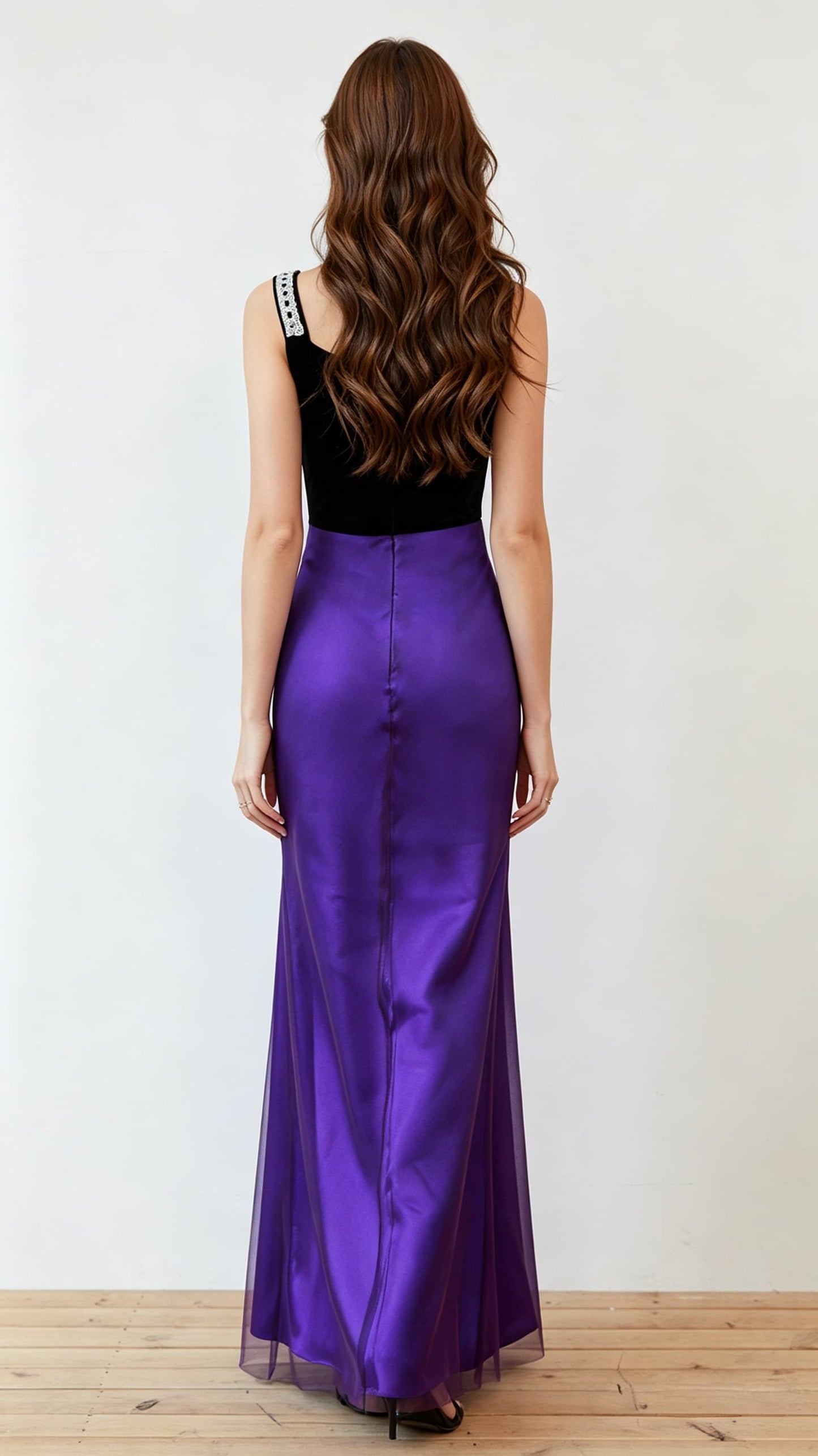 Classy Mermaid Purple Mermaid Tulle Formal Dress LFNC0013
