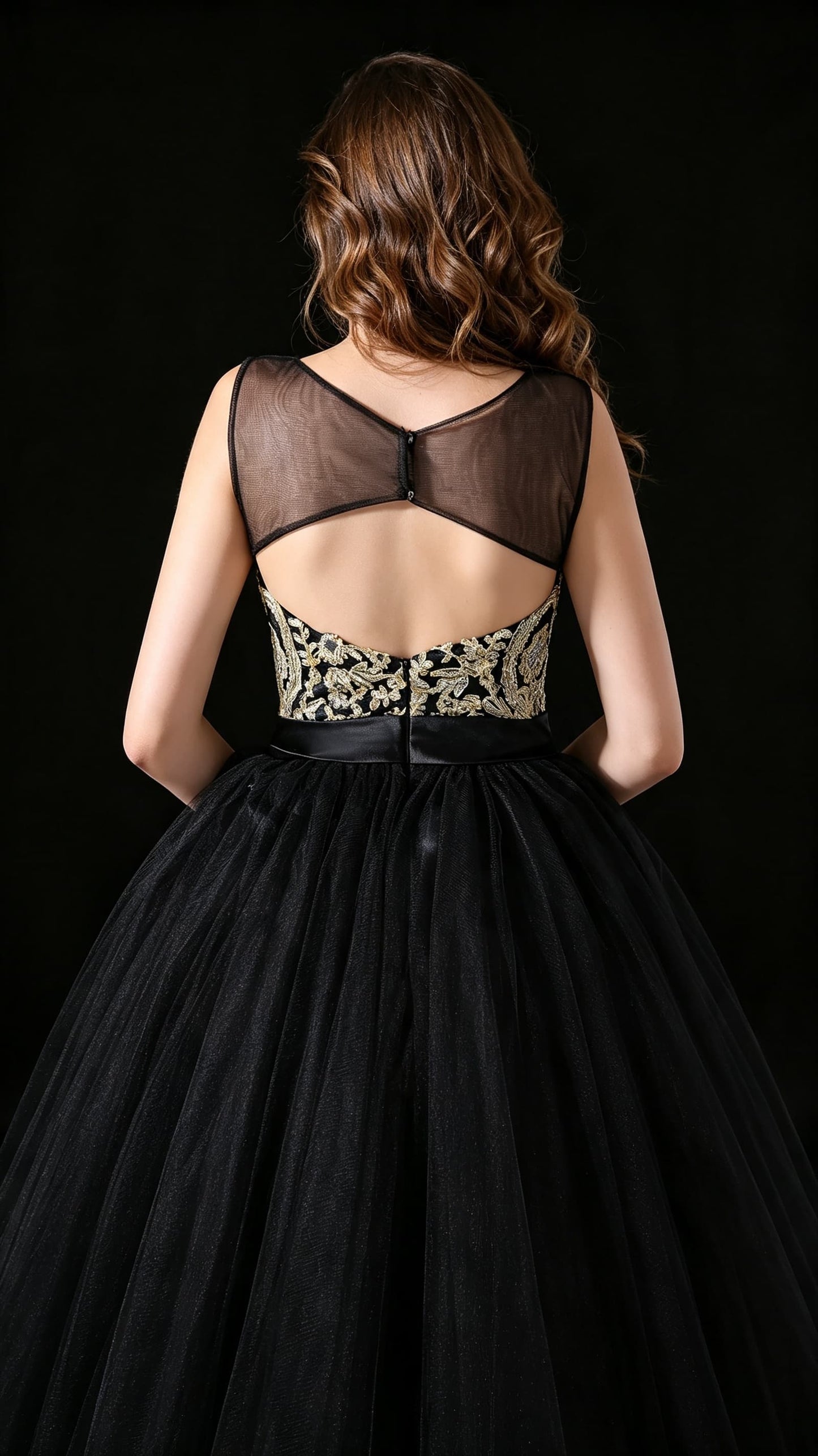Simple A-line Black Homecoming Dress Round neck Tulle Lace Short Formal Dress LFNL0675