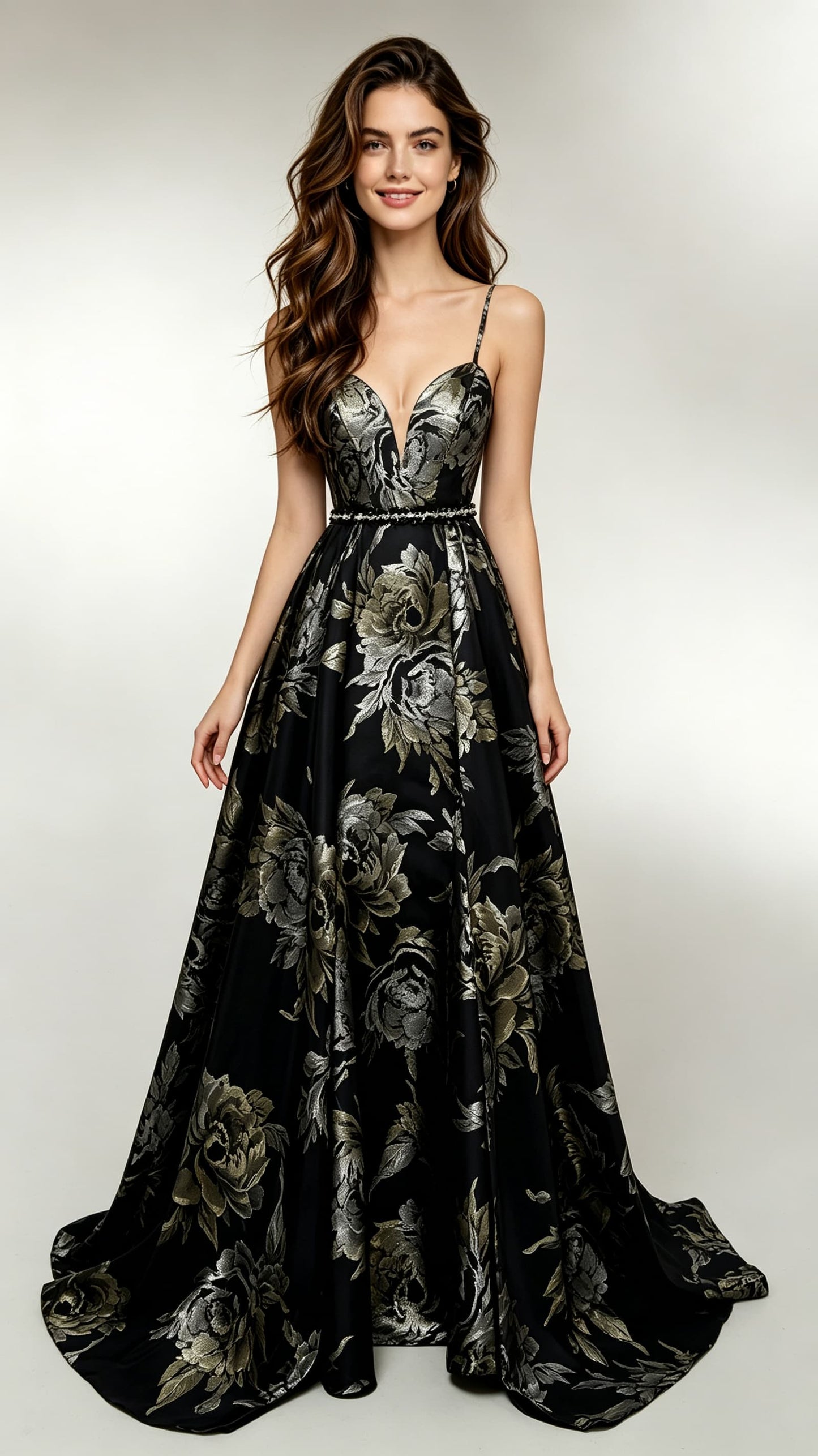Elegant A-line Black Evening Gowns Straps Polyester Satin Long Formal Dress LFNL0685