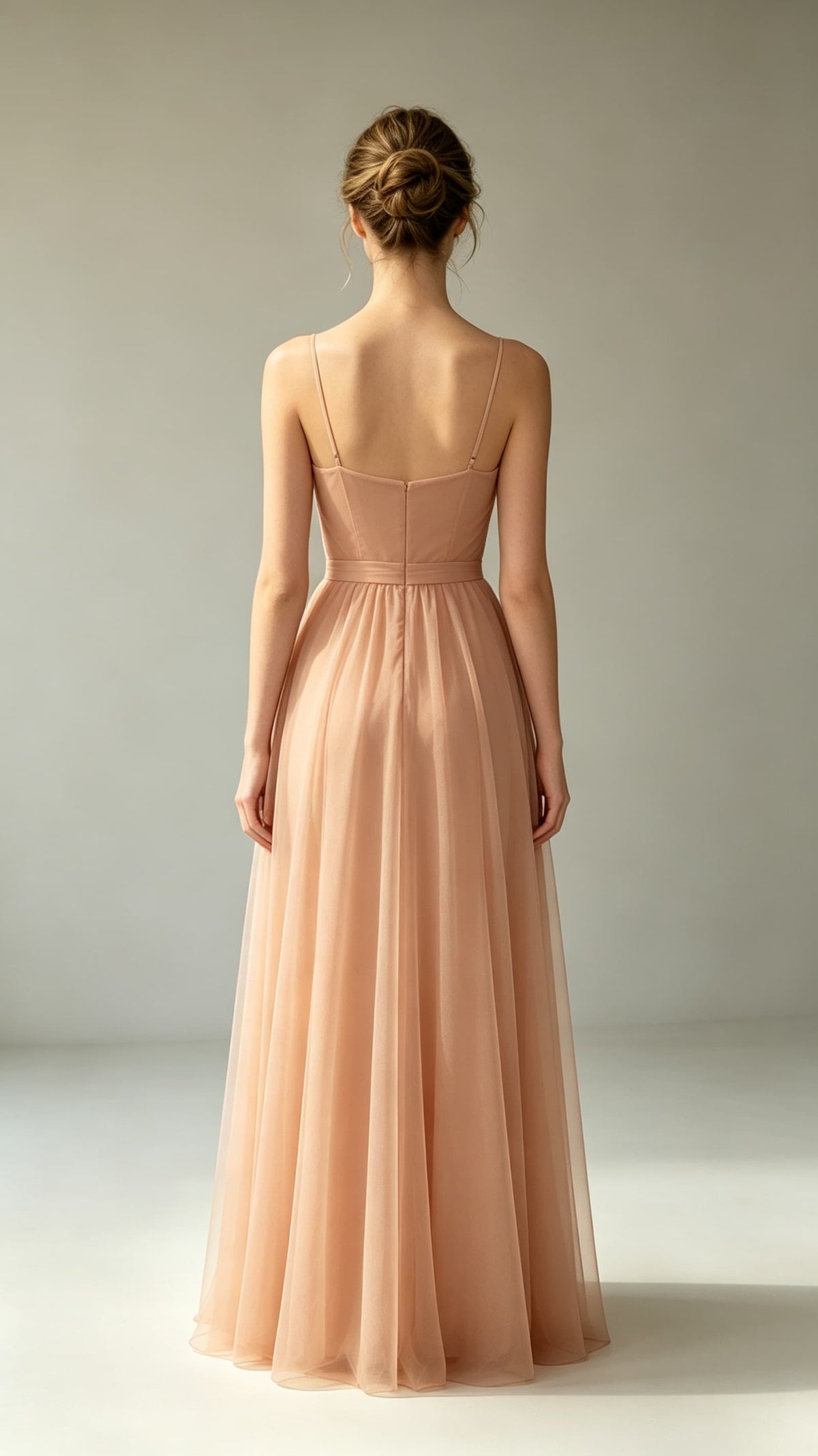 Classy A-line Orange Evening Gowns UK Straps Tulle Long Prom Gowns LFNL0811