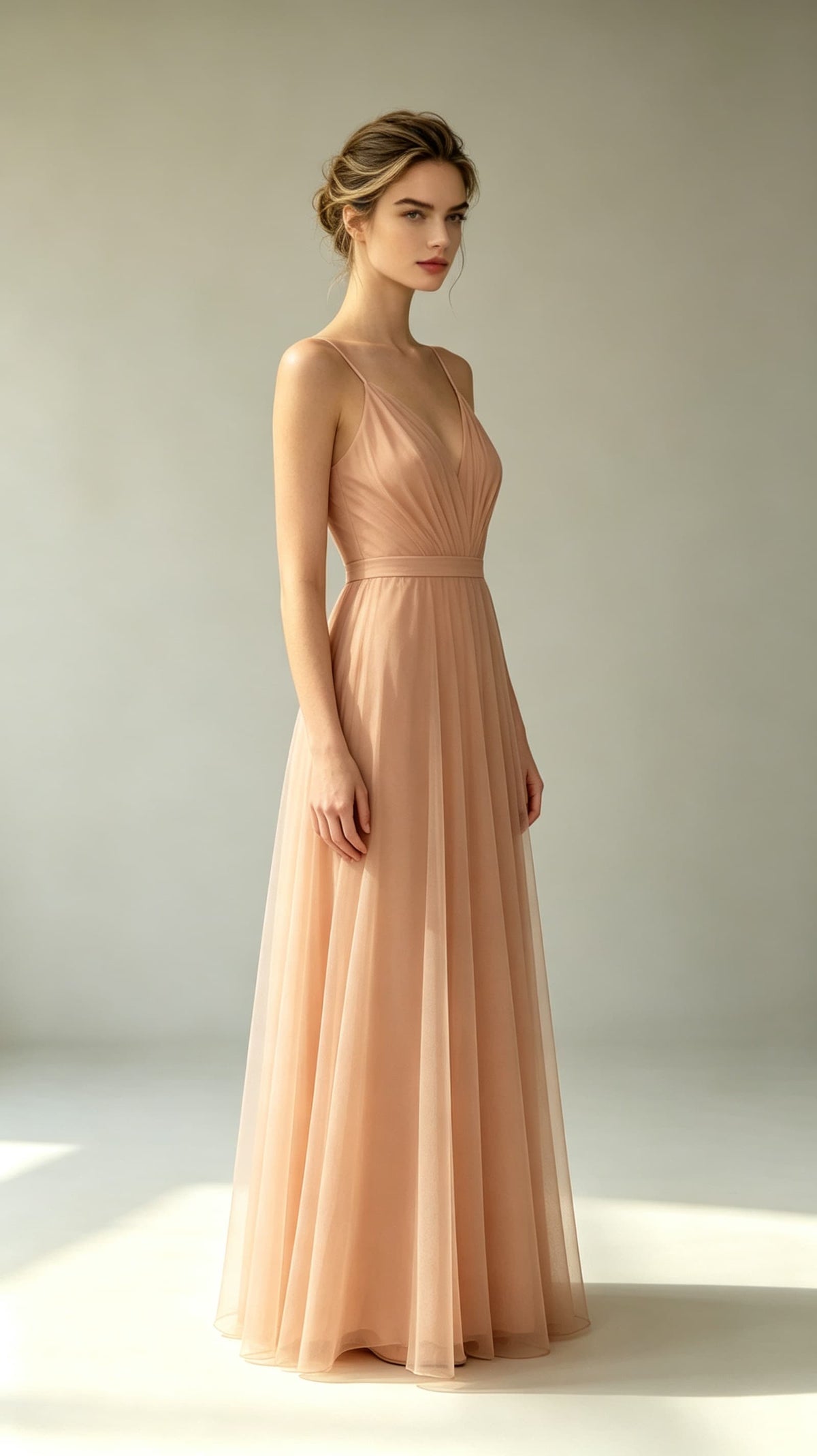 Classy A-line Orange Evening Gowns UK Straps Tulle Long Prom Gowns LFNL0811