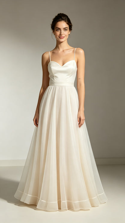 Champagne tulle formal bridesmaid dress ideal for year‑12 formal
