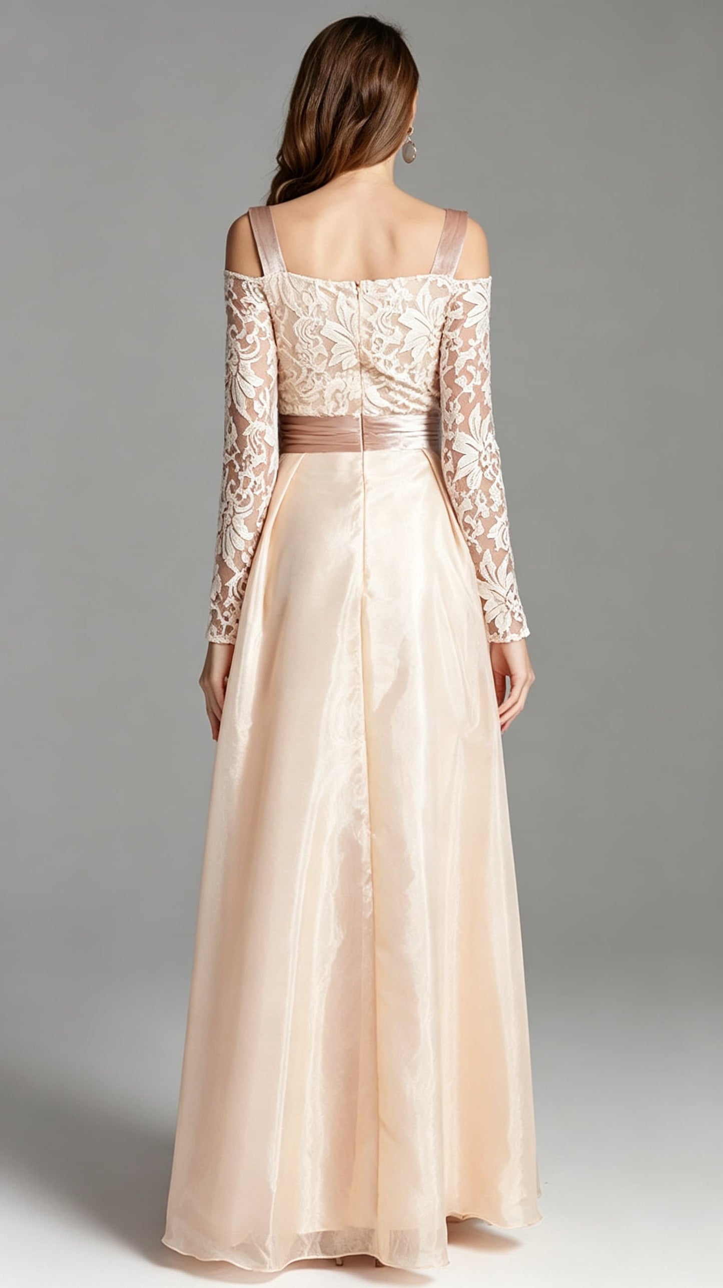 Stunning A-line Pink Evening Gowns Lace Formal Dress LFNC0010
