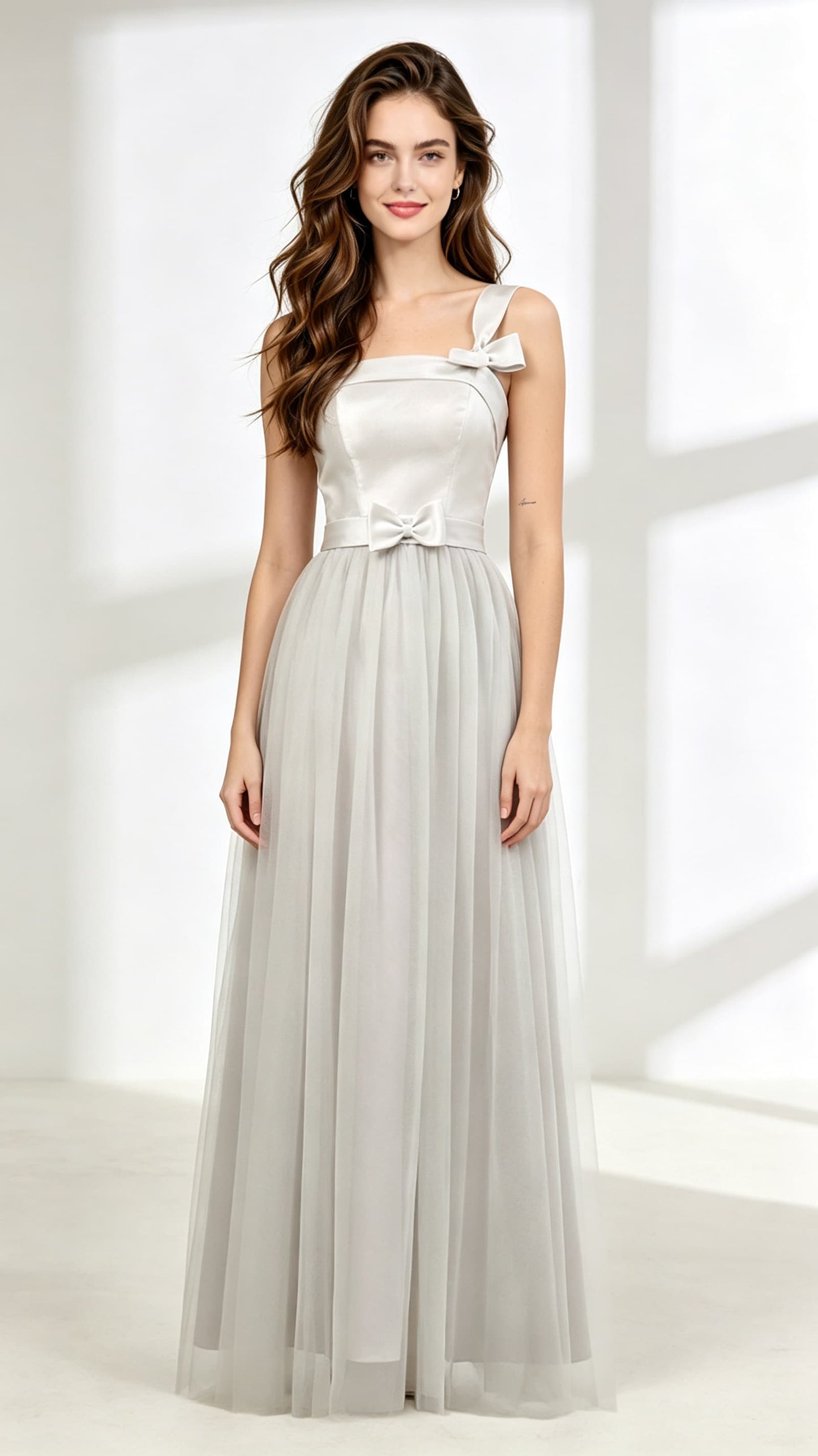 Stunning A-line Grey Evening Dress One Shoulder Tulle Long Formal Dress LFNL0607