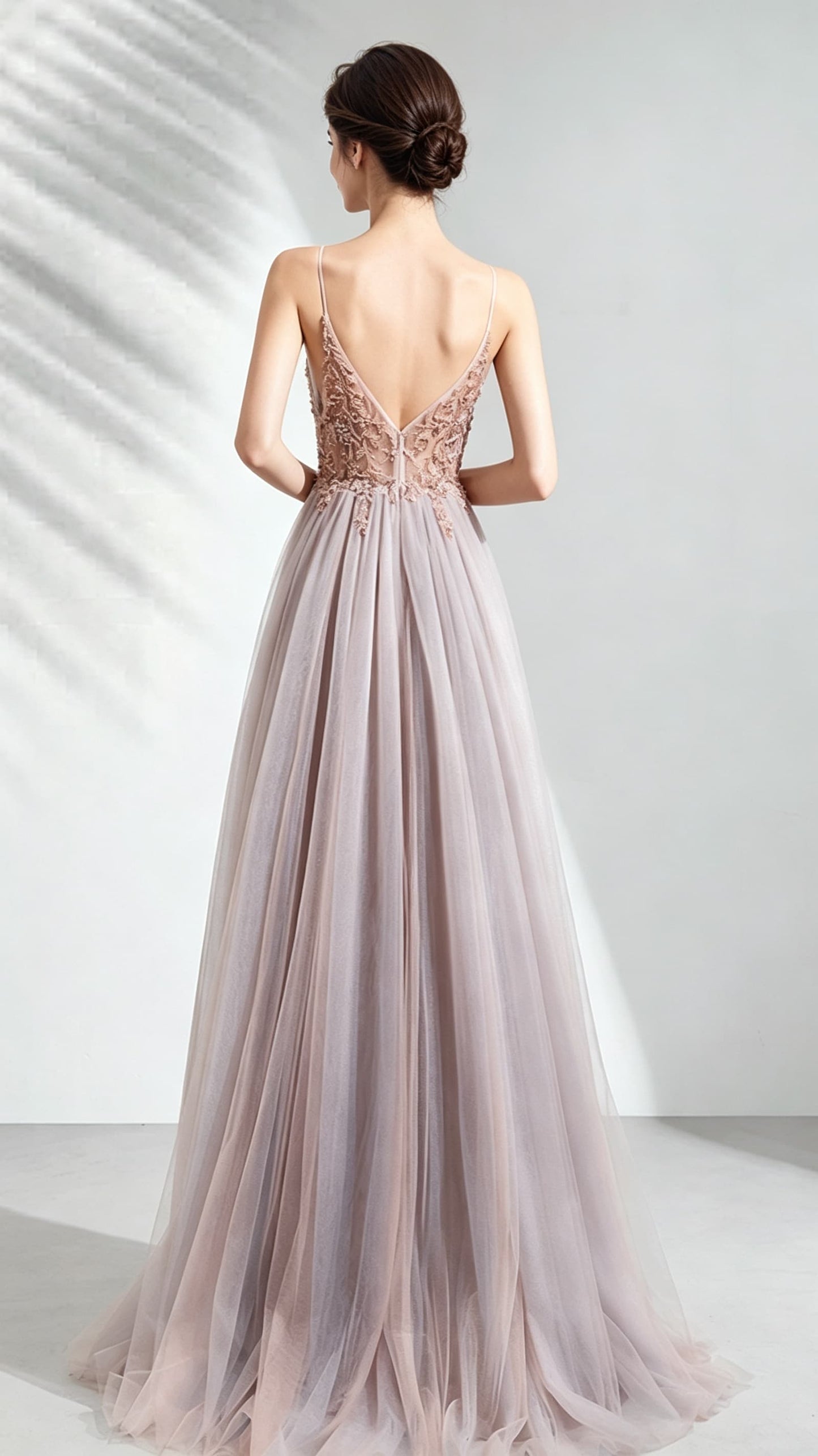 Beautiful tailored A-line Pink Evening Dress Straps Organza Long Formal Dress LFNC0143