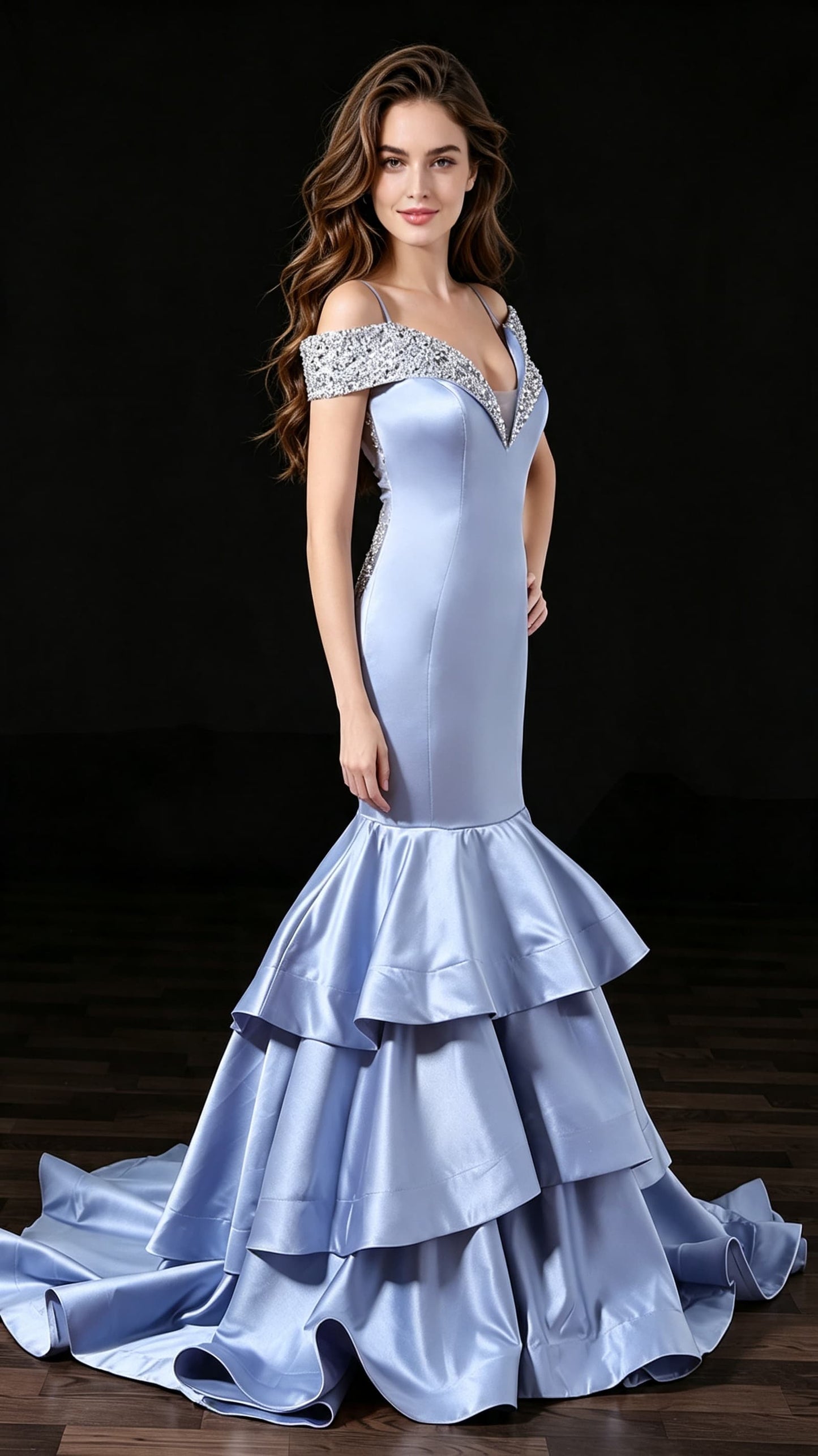 Sleek Mermaid Purple Evening Gowns Straps Satin Long Formal Dress LFNL0676