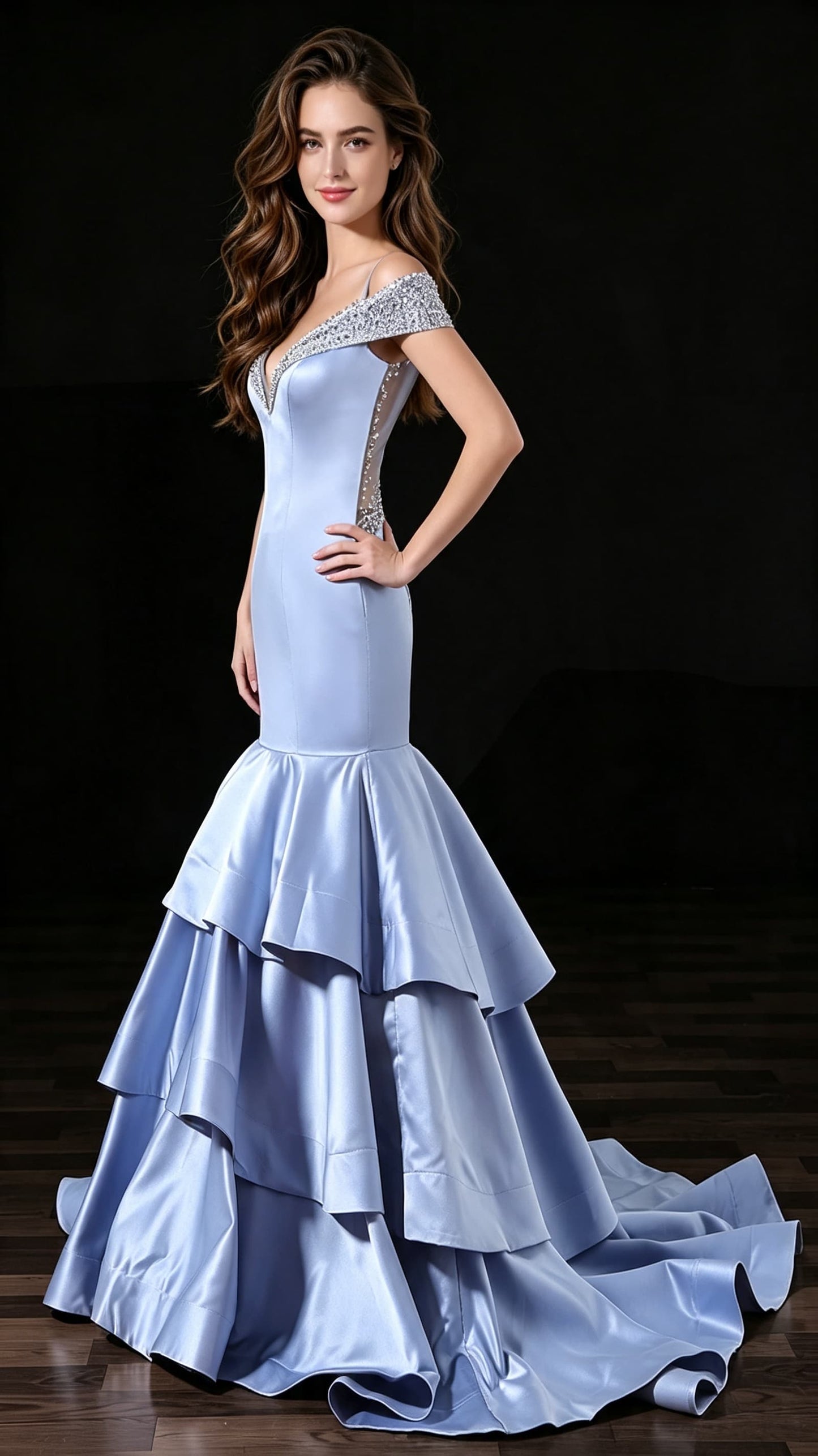 Sleek Mermaid Purple Evening Gowns Straps Satin Long Formal Dress LFNL0676
